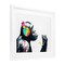 Stupell Industries Ape On Air Headphones Framed Print Under Glass, design by Svetlana Aleynikova